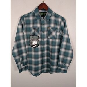 Dixxon Flannel‎ Shirt Youth XL Green Plaid Button Up DFC Tech Blend New Tags